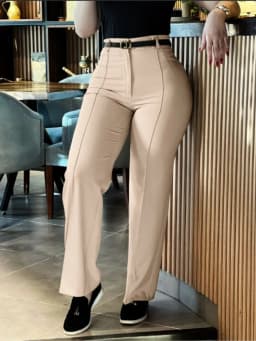 Women's Pants Spring Autumn High Waist Straight Leg Work Pants New Fashion Solid Long Pants Slim Fit Elegant Pants Female