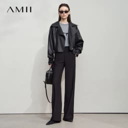 AMII 2026 Autumn Wide Leg Pants Minimalism Solid Elegant Office Lady Slim Long Pants Casual Loose Business Trousers 12543034