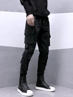 Fashion Black Cargo Pants Women Man Summer Hip Hop Streetwear Harajuku Pockets Harem Trousers Joggers Pants
