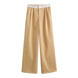 SLTNX 2026 Women Fashion Side Pockets Patchwork Straight Pants Vintage High Waist Zipper Fly Female Casual Trousers