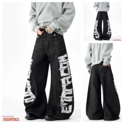 Vintage Y2k Red Baggy Cargo Pants Women Hip Hop Gothic Punk Hippie Removable Wide Leg Denim Pants Streetwear Casual Jeans New