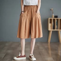 High Waist Wide Leg Five-Quarter Length Casual Pants Women's Summer Thin Sle orts Versatile Straight Cut Trousers