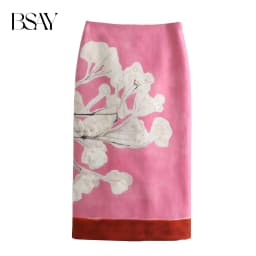 BSAY Women's Fashion Spring Summer New Split Vintage Chic Female High Waist Elegant A-line Long Straight Skirt Mujer