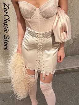 Sexy Women's Skirt With Lace Summer Satin Solid Slim Y2k Mini Skirts Lady New Fashion Street Evening Party Beachwear 2026