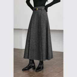 VIMLY Elegant Wool Blend Pleated Maxi Skirt for Women 2026 Winter High Waist Stereo Heavy Duty Skirt Office Lady Clothes M9173