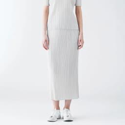 Miyake Pleated Hip Hugging Slim Half Skirt Summer 2025 Elastic Waist Pleated Straight Tube Half Skirt Versatile for Commuting