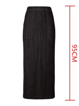 Miyake Pleated Women Skirt Korean Fashion Stretch Classic Lake Blue A-line Skirt Straight Long Skirts Causal Style In Stock