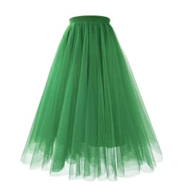 New Mesh Gauze Pleated A-line Skirt Kawaii Prom Clothes for Women Summer High Waist Pink White Blue Midi Tulle Skirts Woman 2023