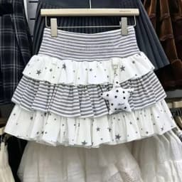 Japanese Y2k Cute Ruffled Plaid Skirt Punk Rock Subculture Cake Skirts Japanese Preppy Style Casual New 2026 Women Skirts