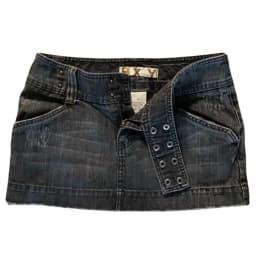 Short skirt applique print denim goth street hip hop hoparajuku vintage high waist y2k mini sexy loose casual women's skirt