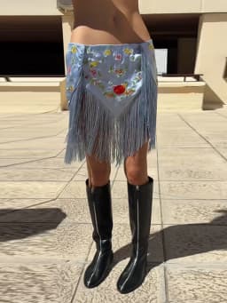 Eleganttassel Embroidered Hem Skirts Women Fashion Mesh Hollow Out Short Kilts 20265 Chic Summer New Female Beach Holiday Skirt