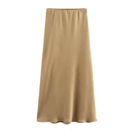 2024 New Women's European And American Style Fashion Silk Satin Texture High Waist Skirt Street Style Elegant Mid-length Skirt