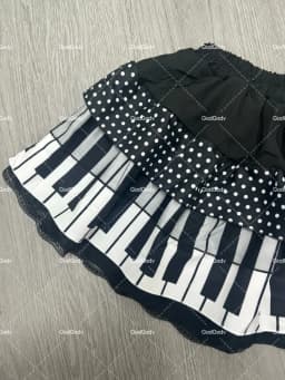 American Vintage Black White Piano Keys Skirts Y2k Slim Waist Ruched A-line Skirt Women 2026 Summer New Korea Style Chic Mujer