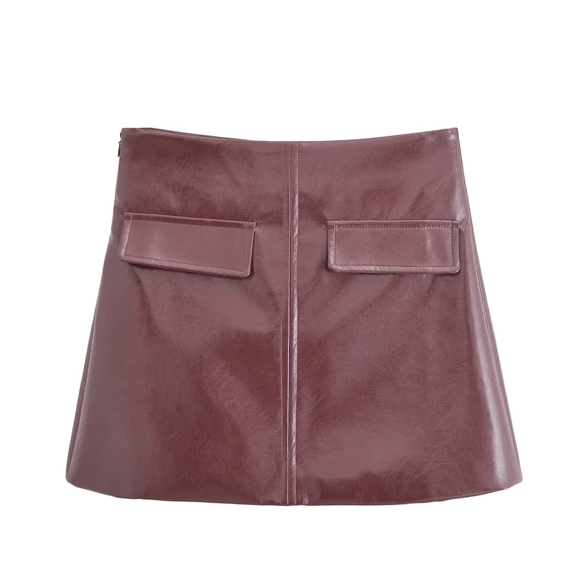 Women's Solid Bodycon Mini Skirt PU Leather Sexy Streetwear Elegant Fashion 2026 Y2K Style Faldas Mujer Skirt Faux Woman Skirt