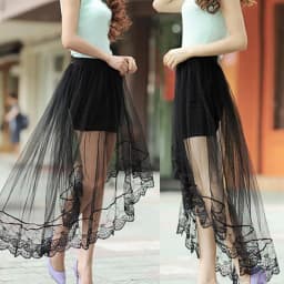 2022 Vintage Women Stretch High Waist Lace Skirt Women Skater Flared Pleated Swing Long Summer Skir