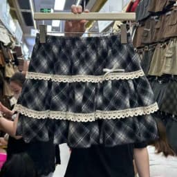 Japanese Y2k Cute Ruffled Plaid Skirt Punk Rock Subculture Cake Skirts Japanese Preppy Style Casual New 2026 Women Skirts