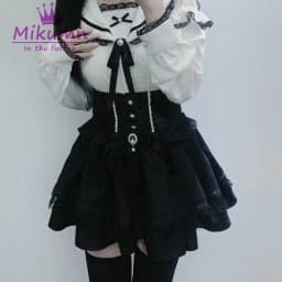 Mikumn Harajuku Gothic Lolita Sweet Lace Ruffles Plaid Cake Skirts Women Y2k Rhinestone Bow Lace-up High Waist A-line Mini Skirt