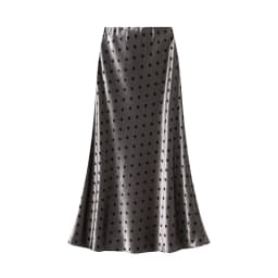 Seoulish Vintage Polka Dot Satin Mermaid Skirts for Women 2026 New Spring Summer High Waist Casual Mid Length Women's Skirts