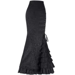 Streetwear Jacquard Weave Fishtail Skirt Women's Lace-up Ruffled Trumpet-mermaid Skirts Party Elegant Maxi Skirts Spring Autumn