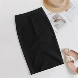 Fashion High Waist Office White Skirts Women 2026 Elegant Korean Bodycon Black Skirt Y2k Sexy Slim Knee Length OL Pencil Skirt