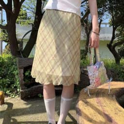 2026 Summer Vintage Midi Plaid Striped Print Skirts Women Sweet Loose Pleated Ladies Skirt High Waist Korean Style Woman Skirts