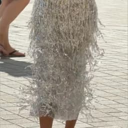 Fashionable Shiny Sequin TasselSkirt Women Heavy Vintage Elegant A-Line Party Skirt 2026 Spring Slimming Midi Dress