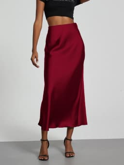 38 Colors Women's Summer Elegant Satin Long Skirts 2026 New Female Solid Color High Waist Fashion Faldas