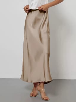 38 Colors Women's Summer Elegant Satin Long Skirts 2026 New Female Solid Color High Waist Fashion Faldas