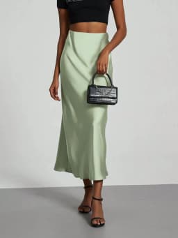 38 Colors Women's Summer Elegant Satin Long Skirts 2026 New Female Solid Color High Waist Fashion Faldas