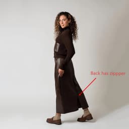 AP AW26 Women Leather Skirt and Leather Patch Cardigan Fashion Style