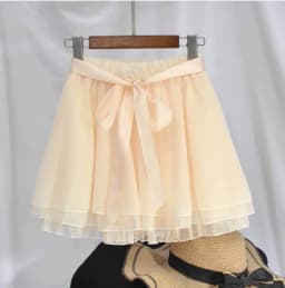 Korean Fashion Sweet Mini Skirts Women Lace Patchwork A-line Elastic High Waist Mesh Skirt with Shorts Faldas Ajustadas Dropship