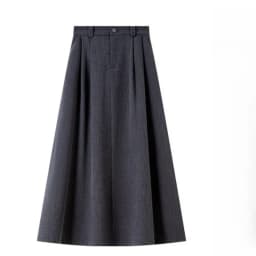 VIMLY Midi Women Skirt 2026 Autumn Office Lady Gray A-line Bud Elegant Ladies Skirt Zipper Loose Pockets Female Skirts A2202