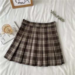 Women A-line Skirt Plaid Pleated Dress Plaid Short Skirt Y2k Vintage Vintage Streetwear Sweet Kawaii Harajuku Funky Sexy