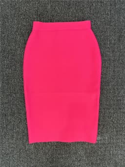 60CM Knee Length Stretch Bandage Skirts Women Candy Color Bodycon Pencil Skirt Ladies Elegant Office Business Formal XL XXL