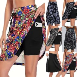 Girls' Summer Skirts Fake Two Girls' Underpants Skirts Running Outdoors Sport Skirt Pockets Fitness Casual Shorts 2025
