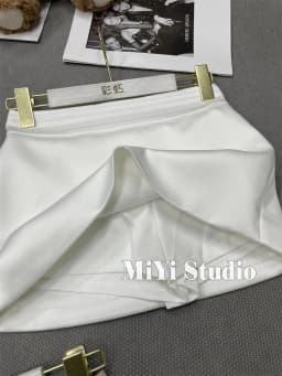 High Waist Short Skirt Satin Fabric A-Line Skirt Slimming Design Prevent Exposure Casual Style for Ladies