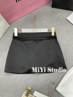 High Waist Short Skirt Satin Fabric A-Line Skirt Slimming Design Prevent Exposure Casual Style for Ladies