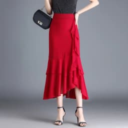ZUZK Fashion Irregular Fishtail Chiffon Skirts Elegant High Waist Summer Luxury Party Skirt Female Ruffles Long Skirts