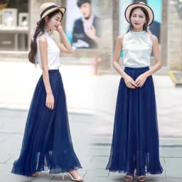 Women Skirts New 2026 Summer Elastic waist Elegant Seaside Holiday Skirt Bohemian Long Skirt Big Skirt Chiffon Beach Skirt Femme