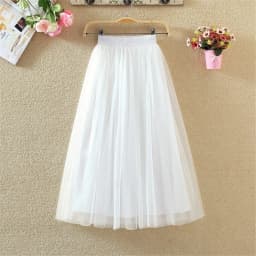 Vintage Tulle Skirt Women Streetwear Elastic High Waist Mesh Pleated Skirts Summer Elegant Korean A Line Office Ladies Skirt New