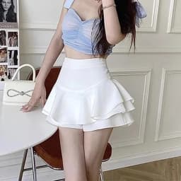 2025 White Ruffles Pleated Mini Skirt for Women Summer Slim High Waist A Line Skirts Woman Girls Puff Cake Short Skirts Female