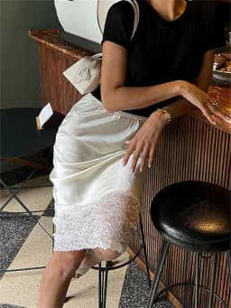 Tossy White Casual Lace Long Skirt For Women Slim High Waist Patchwork Elegant Commute Clothes Summer 2025 Female Maxi Skirt New