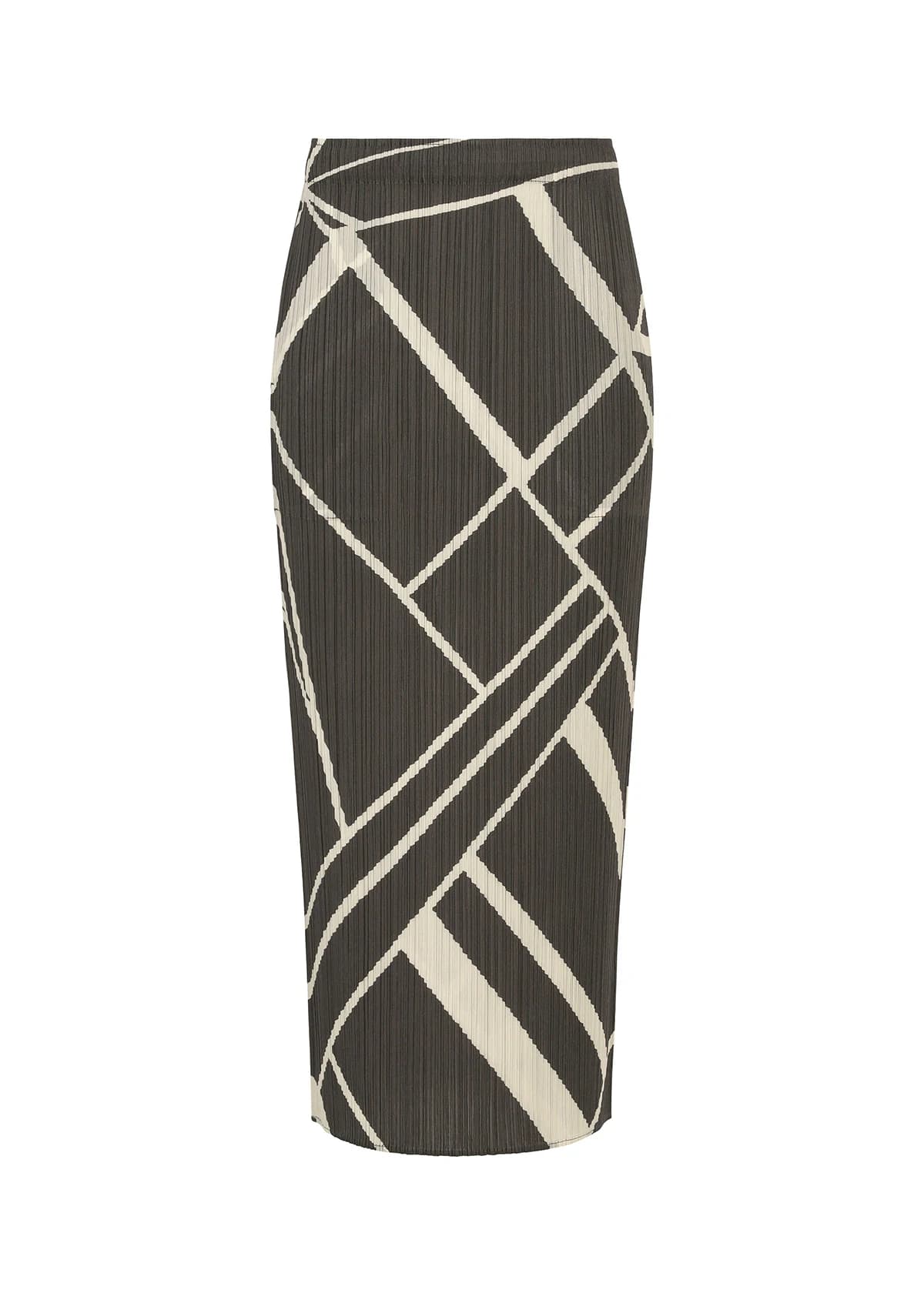 Miyake Pleated Fold Lines Printed Minimalist Design Straight Skirt