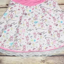 Japanese Mini Skirt Women Sweet Kawaii Cartoon Anime Print Lolita Skirt Cute A-line Lace Patchwork Skirts Y2k Harajuku Clothes