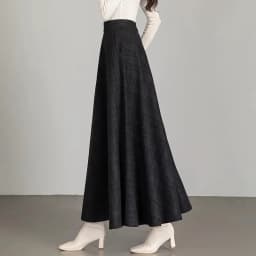 New Women Thick Woolen Skirt Autumn Winter Fashion Elastic High Waist A-Line Long Plaid Skirt Elegant Easy Match Wool Skirt