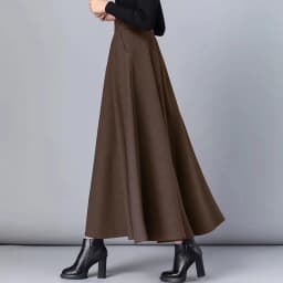 New Women Thick Woolen Skirt Autumn Winter Fashion Elastic High Waist A-Line Long Plaid Skirt Elegant Easy Match Wool Skirt
