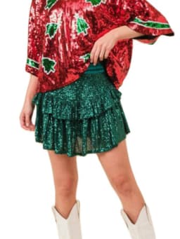 Women Summer Mini Skirt Casual Sparkling Sequins Elastic A-Line Skirt for Beach Vacation Club Streetwear