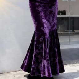 Limiguyue Purple Flower Velvet Skirt Women Luxury Wool Slim Package Hip Skirts High Waist Pleated Long Skirt Autumn Winter 920A