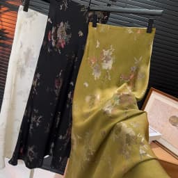 2026 New Arrival Women Elegant Vintage Skirt High Waist Flower Sexy Satin Maxi Skirts Faldas Femme Streetwear