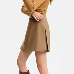 Casual short skirt women's high-waisted trouser spring and summer new commuter slim straight suit A-shaped trouser skirt